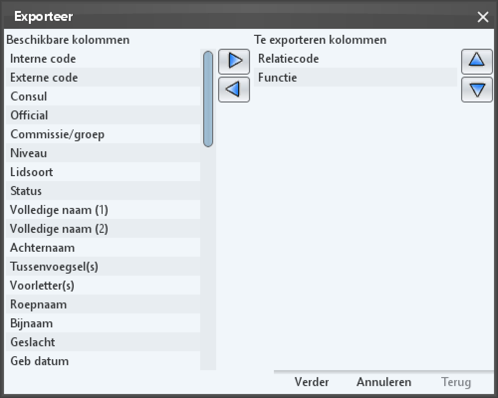 Export data - functions