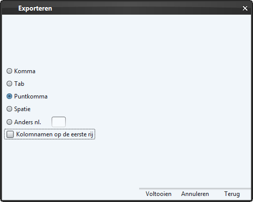 Export data - options