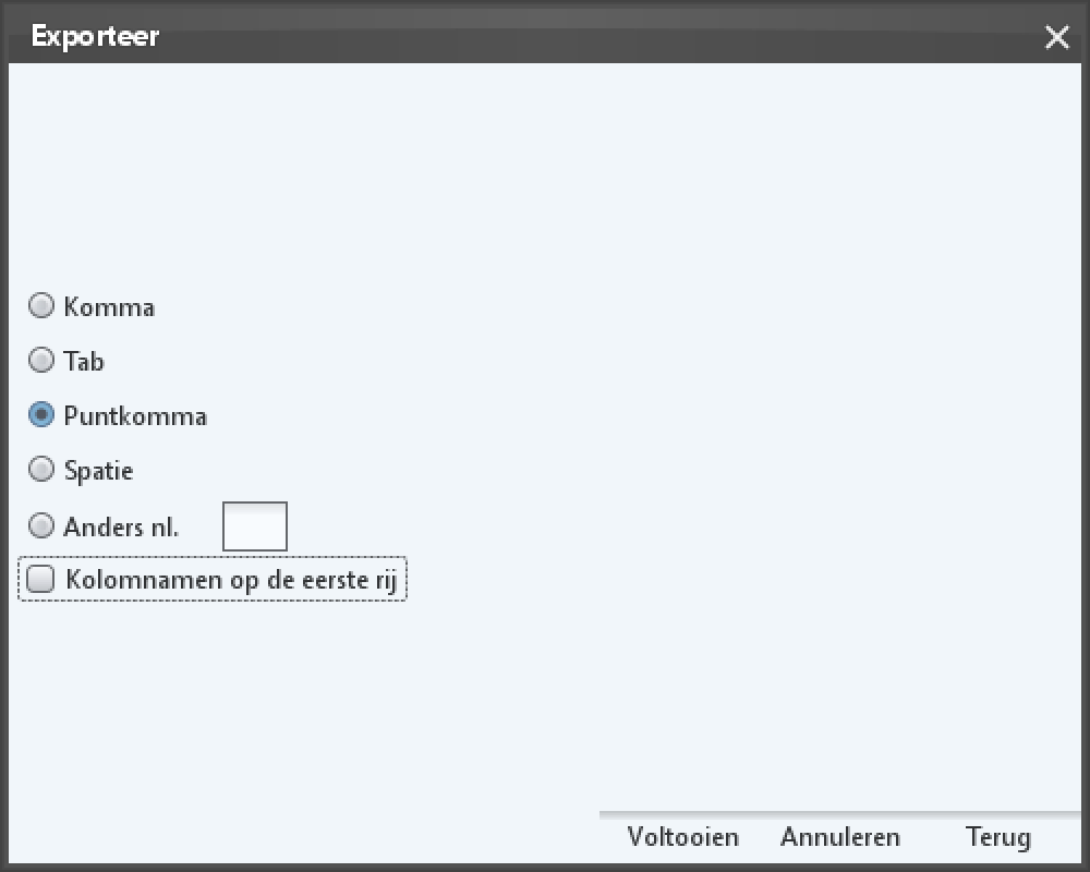 Export data - options