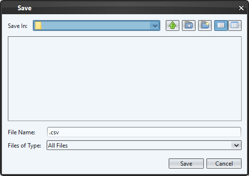 Export data - save as
